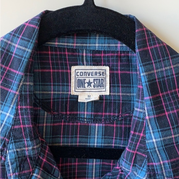 3 Fitted button down shirts Converse Lucky Brand Aeropostale size M - Picture 4 of 10